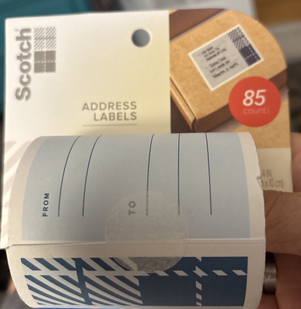 Scotch Mailing Label Roll: 3 in. x 4 in. (Blue) *85-labels