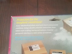 Avery WeatherProof Shipping Labels w/TrueBlock Laser White 5 1/2 x 8 1/2 100