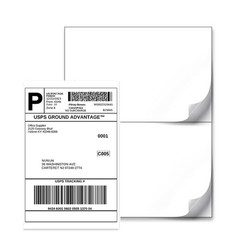 Premium 8.5×5.5 Half Sheet Shipping Labels 2 per Sheet Matte White Self Adhesive