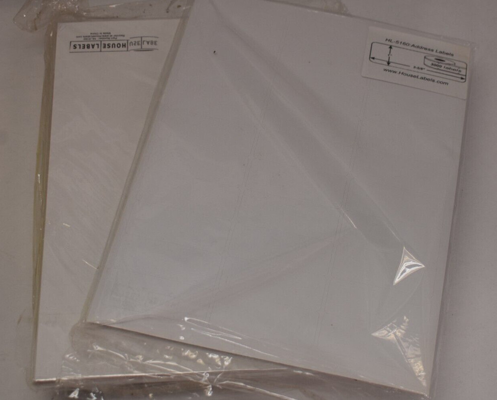 House Labels HL-5160 Address Labels 30 Up White 1″ x 2-5/8″ For AMZ FBA 10000pc