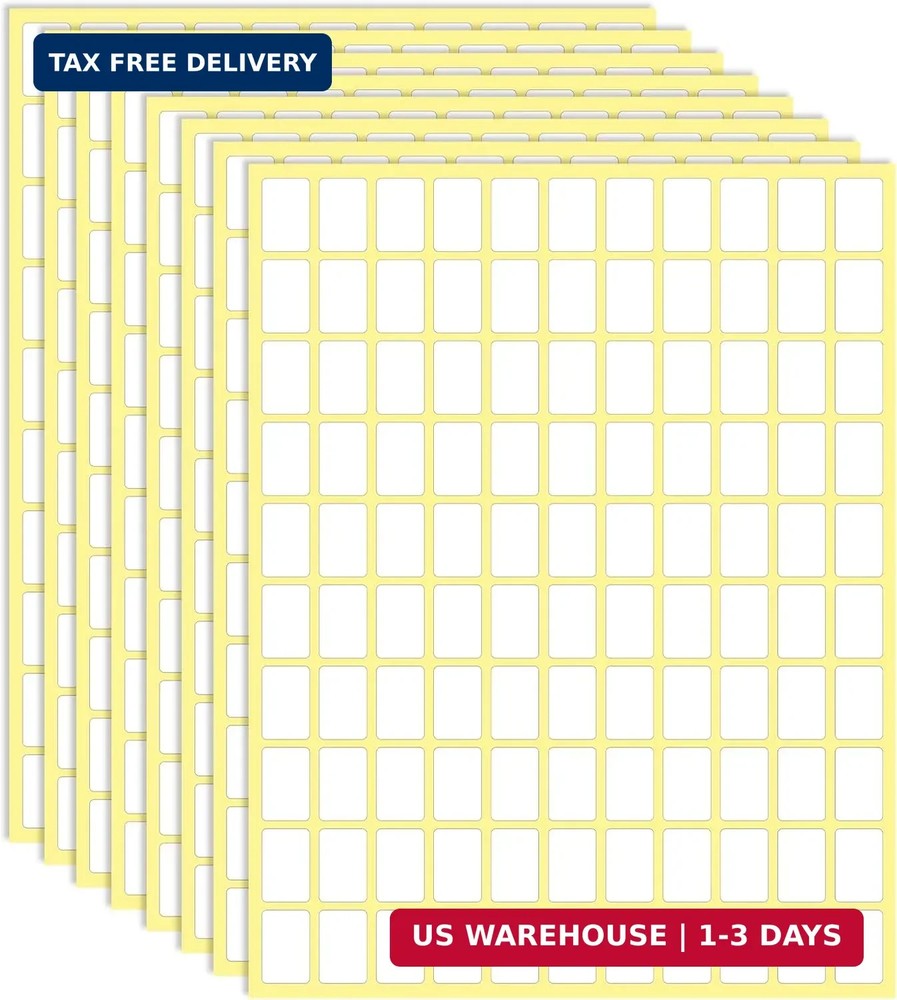 Sliverdew White Labels Stickers, 3300 Pack Small 0.5″ x 0.75″, Removable Blank L