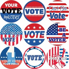 500 Pcs Vote Stickers Roll White Red Blue Self Adhesive Labels Patriotic for …