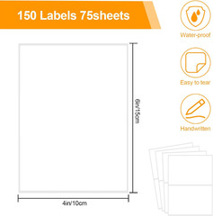 150 Pcs Labels for Storage Bins, 6 X 4 Inch Removable Labels for Storage Bins…
