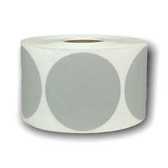 Grey Direct Thermal Labels | Zebra, Rollo & Munbyn Compt. | 2.5″ Round, 2 Rolls