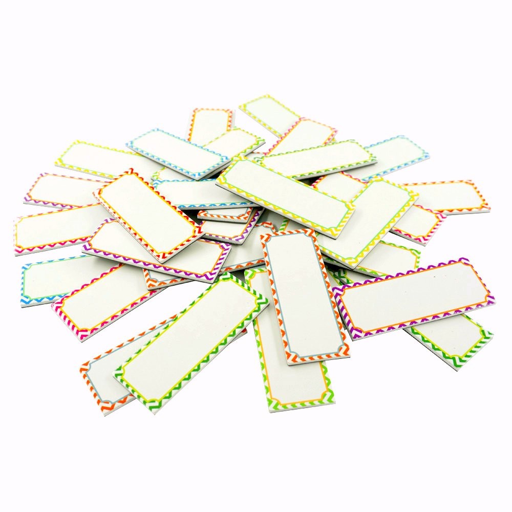 Big Magnetic Dry Erase Labels Name Plates White Board 32 Labels 8 Colors,5.5″…