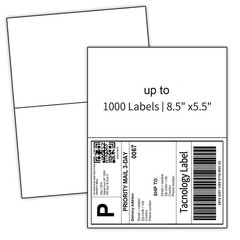 Half Sheet 8.5×5.5 Shipping Labels 2 UP Self Adhesive Mailing Stickers 2/Sheet