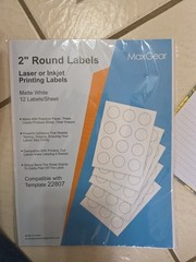 MaxGear 2″ Round Printable Sticker Labels White, Inkjet & Laser, 30 Sheets, 360
