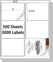6 up 3-1/3″ x 4″ Sticker Labels Shipping Address Labels for Laser/Inkjet Prin…