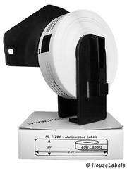 Non-OEM Fits BROTHER DK-1204 Labels – (4) Rolls of 400 + (1) REUSABLE FRAME