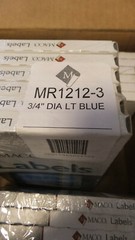 Maco MR1212-3 3/4″ Diameter Light Blue Labels 18000 Total