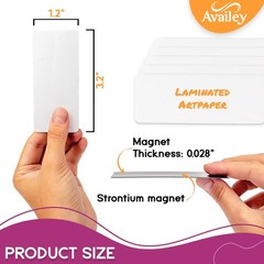 50 White Magnetic Dry Erase Labels – Reusable Writable Strips for Home & Office