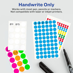 Garage Sale Removable Labels, 3/4 Inch round Labels, Assorted Colors