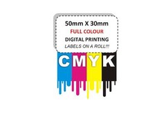 1000 FULL COLOUR CUSTOM PRINTED (50mm X 25mm) Self Adhesive/ sticky Paper Labels