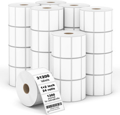 (31200 Labels/24 Rolls) 2″ X 1″ Direct Thermal Label (3-Proof 1″ Core) Multipur
