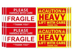 4×6 Inch Fragile Stickers and Heavy Sticker for Shipping, Moving Boxes. Stron…