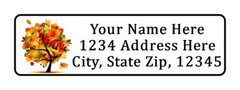 400 Fall Tree, Personalized Return Address Labels. 1/2 inch by 1 3/4 in.