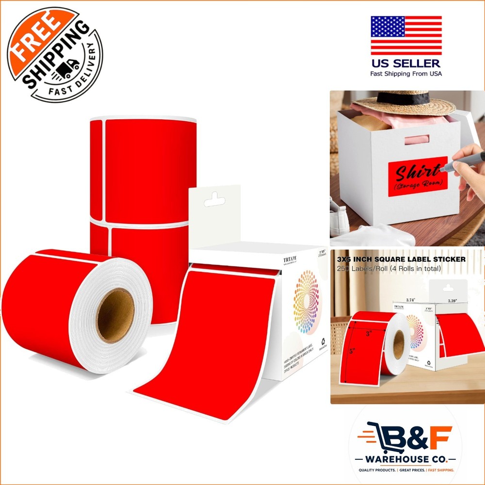 Large 3×5 Moving Labels – 1000 Rectangular Packing Stickers for Easy Sorting
