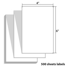 OFFNOVA Thermal Direct Labels Pack of 500 Fan-Fold 4”x6 Shipping Labels with …