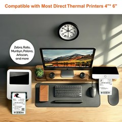 Jewaytec 4″x6″ Thermal Shipping Labels 1 Roll for Address 4 x 6 inch, White