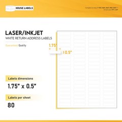 50 Sheets 4000 Labels BLACKOUT 1.75×0.5 FAST PEEL 80UP Return Address Labels