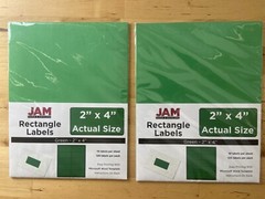 Lot of 2 – JAM Paper Mailing Rectangle Labels 2″ x 4″ 120ct Green 10Sheets
