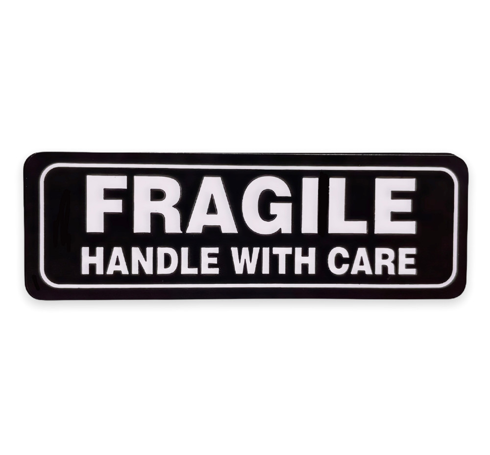 1000 Labels 1×3 Fragile Handle with Care (BLK/WH) Adhesive Shipping Stickers