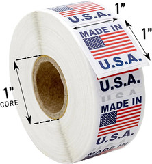 Made in USA (Not Postage Stamps) (1″ X 1″) | Pre-Printed Labels/Stickers, 1000 L