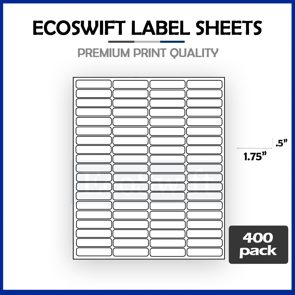 32000 1.75×0.5 EcoSwift Laser Return Address Shipping Labels 80/sheet 1 3/4 x1/2
