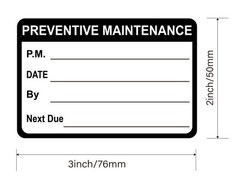 M MeshaKippa 2×3 inch 200pcs Black Preventative Maintenance Waterproof Sticker