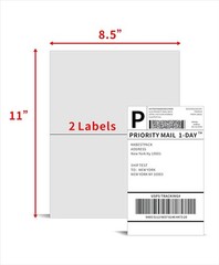 200 White Shipping Labels in Half Sheet Design – Perfect for All Printing Needs