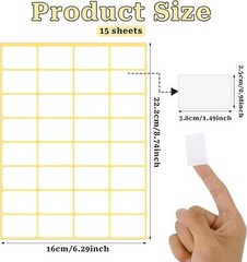 480 Pcs White Blank Labels Self Adhesive Library Book Spine Labels 1″ X 1.5″