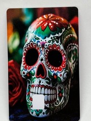 Sugar Skull Credit Card Skin Colorful Day of the Dead Card Cover Personalized