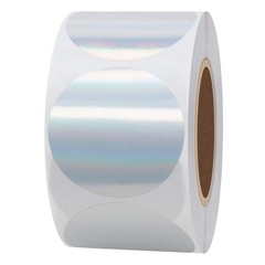 Hybsk 500pcs 1.5″ Roud Holographic Silver Thermal Labels Rainbow Direct Thermal