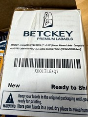 Betckey Premium Labels 1” X 2-1/8” Lot of 8 Rolls Address Tape Thermo Print NEW