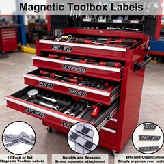 12 Pack Magnetic Toolbox Labels, 3DPrinted & Reusable Organizers for Steel To…