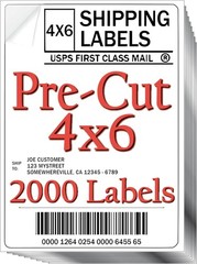 JETZAP 2,000 Pre-Cut 4×6 Shipping Labels for Inkjet & Laser Printers 4″ x 6″
