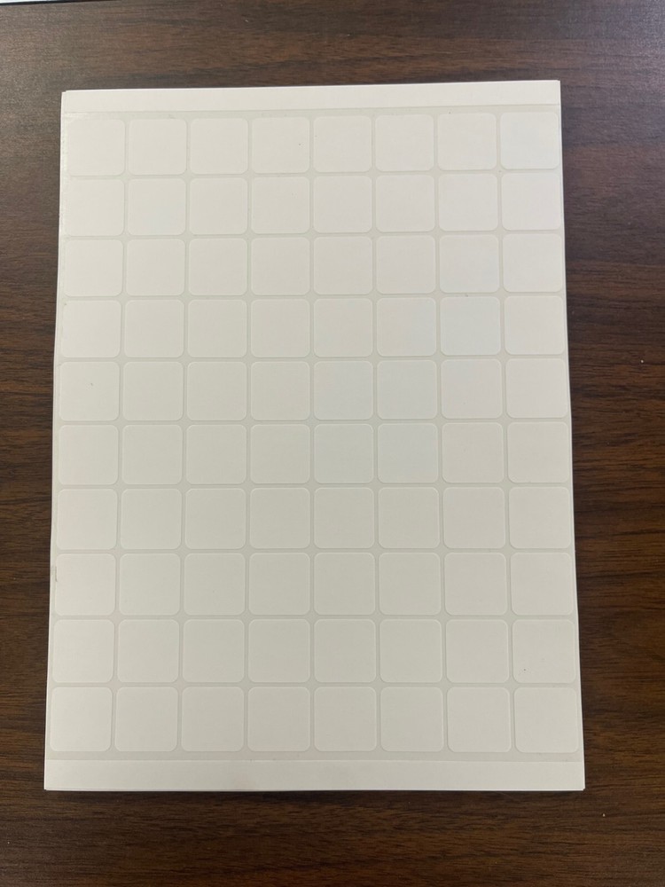 3200 Labels 80 up on 8.5×11 Sheet 3/4 Square w/rounded corners