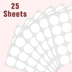 1.5″ round Colored Removable Stickers Labels，Handwritten, Not Printable – White,