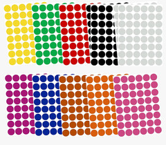 Color Coding Labels ~ 3/4″ Diameter (11/16-17Mm) round Dot Stickers in Black, Wh