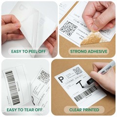 4×6 Direct Thermal Labels Fan-Fold 500Labels Top-Coated, BPA/BPS , Waterproof…
