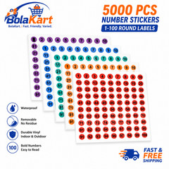 5000PCS Number Stickers 1-100 Round Labels 0.4″ Inventory Organizer Colorful
