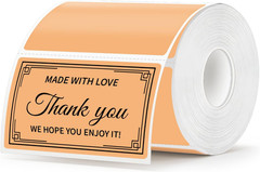 500 Labels/Roll 2″ X 3″ Apricot Thermal Labels, Self-Adhesive Rectangle Kraft St