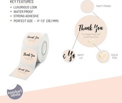 4000 Pcs Thank You Stickers Rolls, 1.5 Inch Round | Gold Foil Thank You Seal …