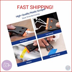 Perco Glue Off Adhesive Sticker Remover 3.3 fl. oz & Scraper with Plastic Razor