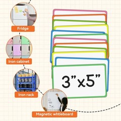 Magnetic Dry Erase Labels 3×5 Inches Reusable for Refrigerator, Classroom