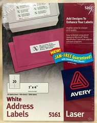 Avery Laser White Address Labels 5161 – 2000 Labels (100 Sheets) New Mailing
