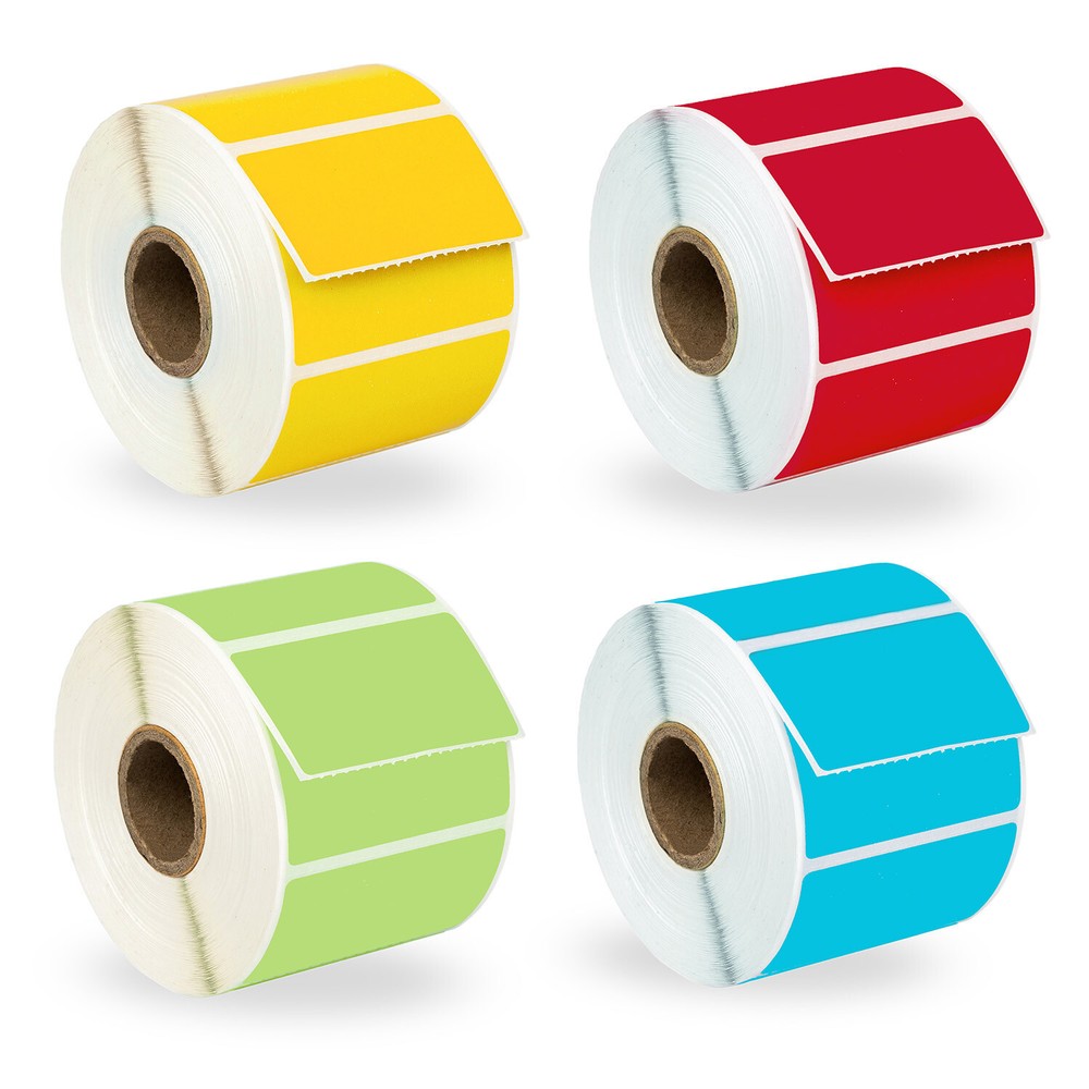 ZEBRA 2.25 x 1.25 Direct Thermal Labels RED BLUE YELLOW GREEN – (8) Rolls 2 Each