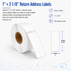 5 Rolls Multipurpose Labels Compatible For Dymo 30336 500 Per Roll 1” X 2 1/8”