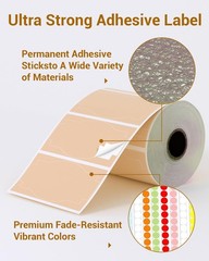 Brown Creativity Thermal Labels for Label Printer for Small Business Supplies…