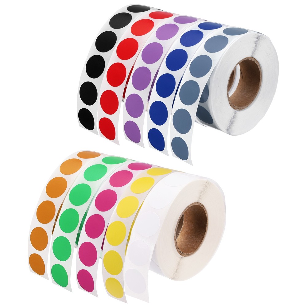 10000Pcs Colored Dots Stickers, 1/2″ Round Polka Coding Labels, Multicolored